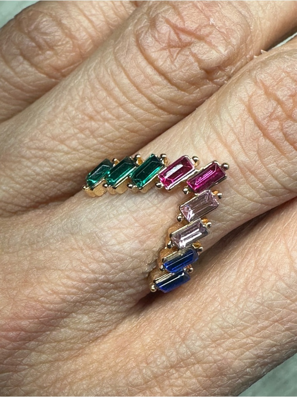 Dainty baguette cut multicolor